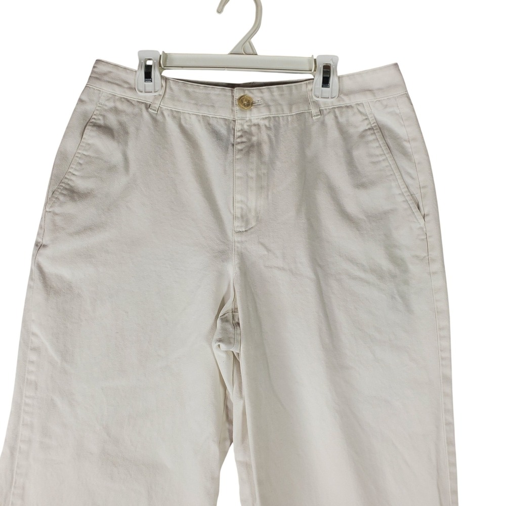 Lauren Ralph Lauren Petite White Wide Leg Cinch Back Cotton Pants 10P